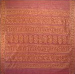  bordure palu sari coton broche effet chatoyant tisse main  rose or inde